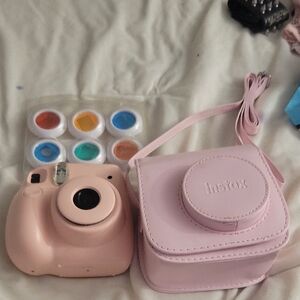 Instax Pink Instant Camera with Case